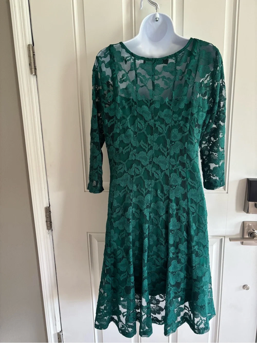 Leslie Fay gorgeous  Green Floral Lace Maxi Dress